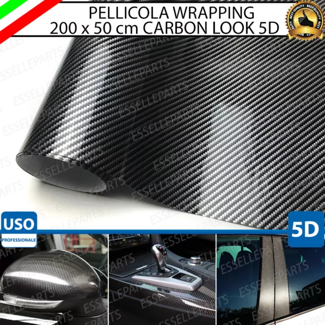 Pellicola Wrapping Carbon Look 5D Professionale Interno Esterno 50 X 200 Cm