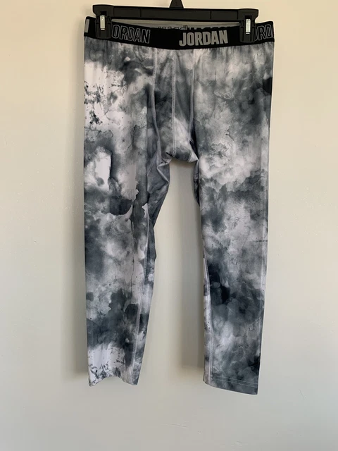 NIKE Jordan Training Gray Dri-Fit Compression 3/4 Youth Tights Sz M 10-12 yr NWT