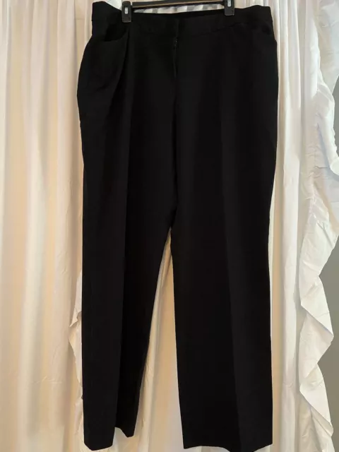 WORTHINGTON Womens Size 18W Long Curvy Black Trouser Career Dress Pant