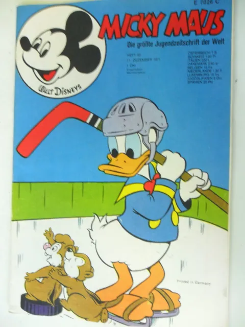 1 x Comic - Walt Disney - Micky Maus - Heft Nr. 50 -Jahr 1971 + Doppelkarte -Z.2