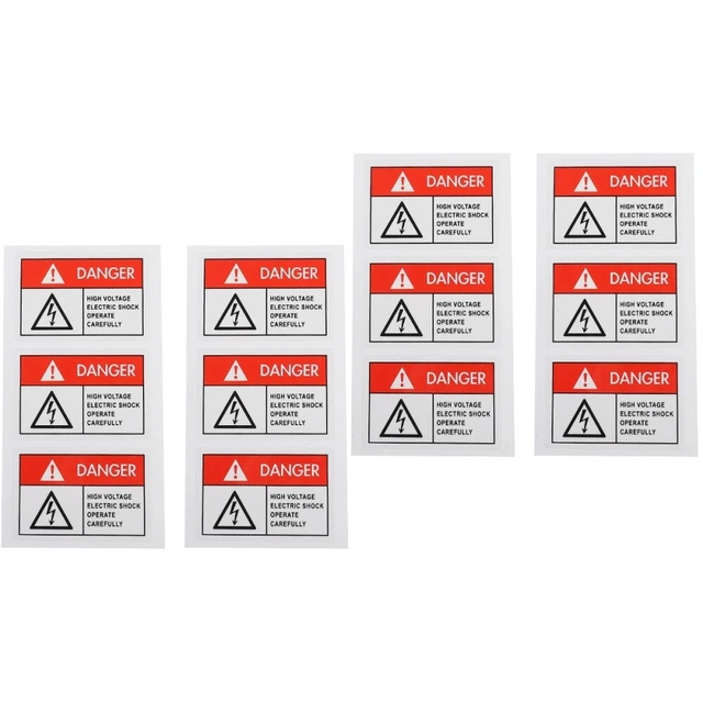 12 pz etichette avvertimento scosse elettriche adesivi scosse elettriche adesivi cautela