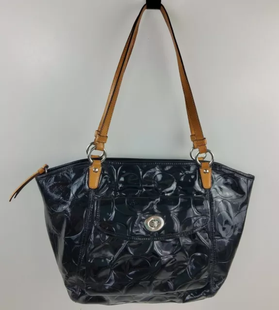 Coach embossed 2025 patent leather tote
