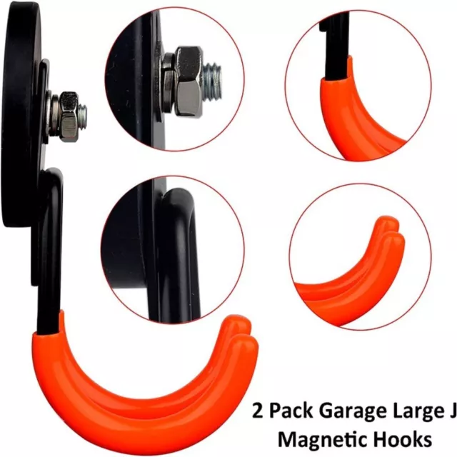 2 Pack große Lagerung Magnethaken mit Anti-Rutsch-Beschichtung Garage  Aufbewahrungshaken