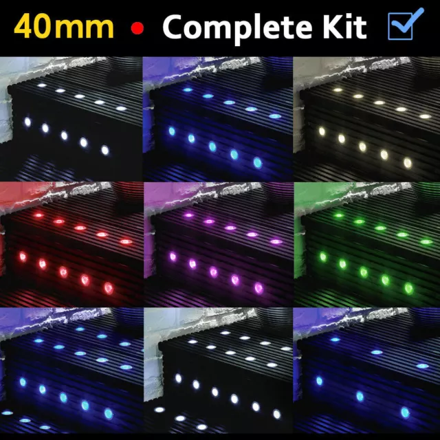 10 / 20 / 30 x LED 40mm Round Garden Decking Deck Kitchen Lights Lighting Kits