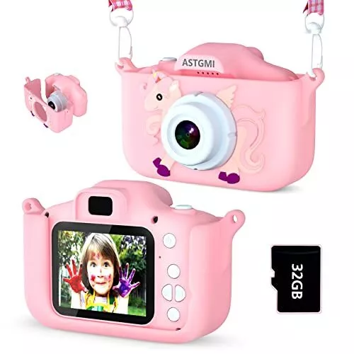 Appareil photo numérique pour enfants Dwfit pour enfants Écran 2,0 pouces  Vidéo 20,0MP, carte mémoire 32 Go incluse 