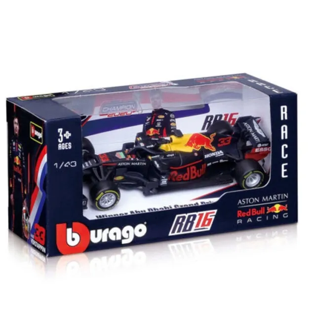 1:43 CAR COLLECTION Max Verstappen 2020 Bburago Model Red Bull RB16 F1 ...