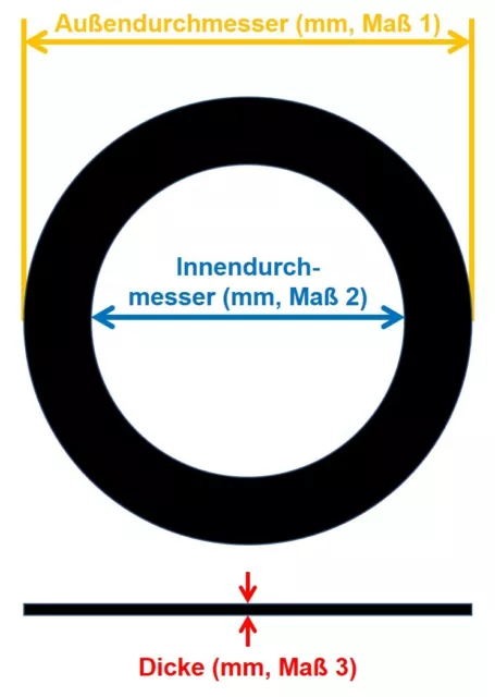 Gummi Flachdichtung EPDM G3/8 G 1/2 G3/4 G1 G1 1/4 G1 1/2 G2  G2 1/2 G3 Zoll '' 3