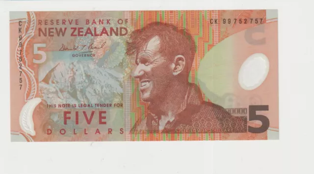 1999 New Zealand 5 Five Dollars Banknote - P# 185a - Brash - aUNC - # 31764