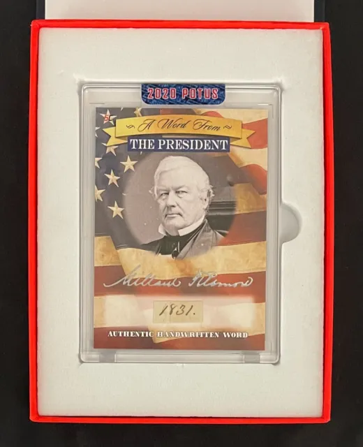 Millard Fillmore 2020 POTUS A Word from the President Authentic Handwritten Box