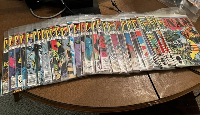 The 'Nam Comic Books Lot of 34  Marvel 1-35 Missing 34 Very Good condition.