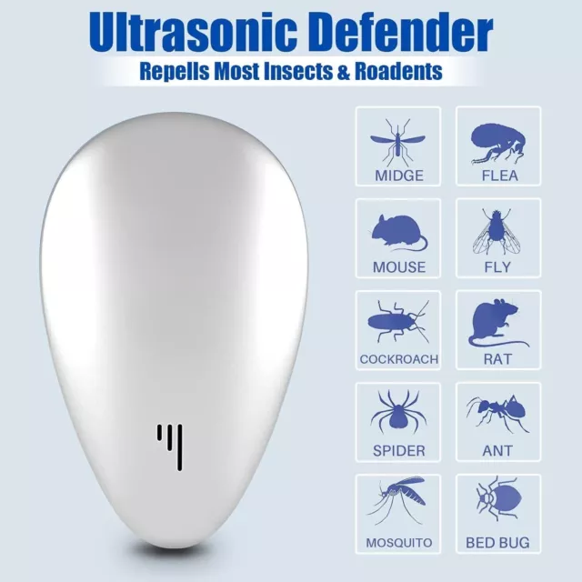 Ultrasonic Pest Control Repeller UK Plug In Reject Rat Mouse Mice Spider White