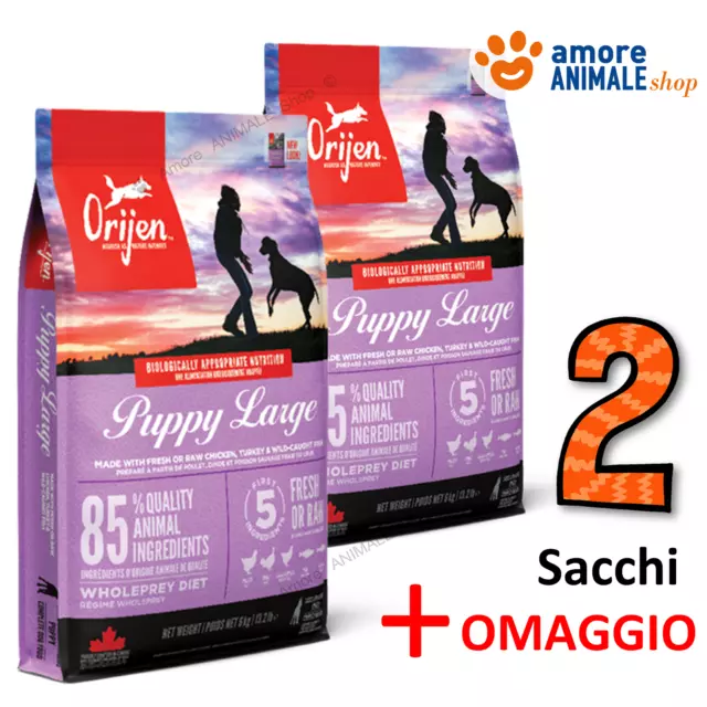 2 SACCHI - Orijen Dog PUPPY LARGE→ 11,4 kg x Cani cuccioli taglia grande