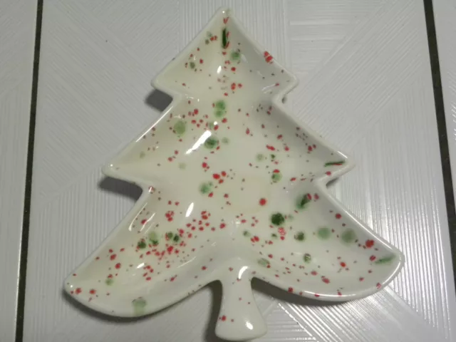 ANTIQUE vintage CHINA limited EDITION nut & candy DISH tree shaped for CHRISTMAS