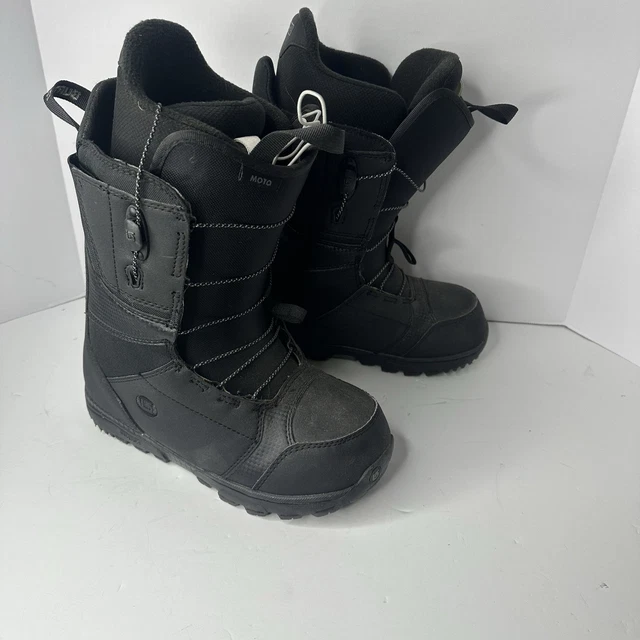 BURTON MOTO SNOWBOARD Boots Black Red Men's Size 8 Imprint1