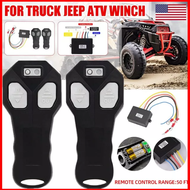 Wireless Winch Remote Control Kit for Jeep Truck ATV SUV 12V Switch Handsset .