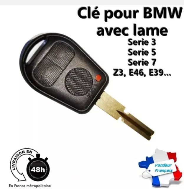 Coque clé plip BMW 3 5 7 E34 E36 E39 E46 E53 E38 X3 X5 Z3 Z4 3 boutons