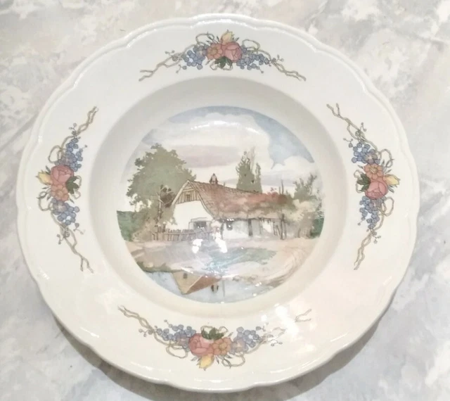 Assiette creuse Obernai Sarreguemines H Loux 4 Fleurs