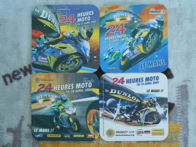 4 Sous-Verres Carton 24 Heures Du Mans 2005 2007 2008 2009 Neuf (1 Par Annee)