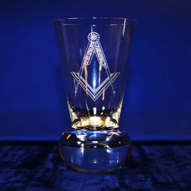 Masonic Firing Glass with Square and Compasses without "G" FREE ENGRAVING