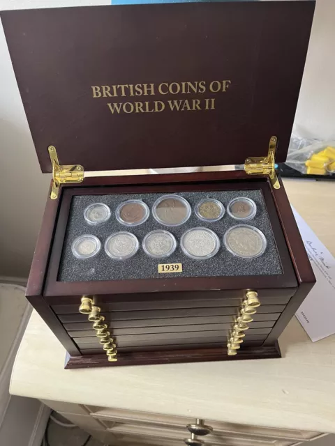 Boxed Coin Collection. Coins Of World War 11. Complete Collection  From Danbury