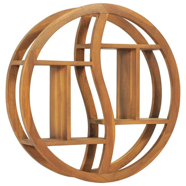 Homgoday Mensola Yin Yang 60x15x60  in Legno Massello di Teak, Mensola da Z7C7