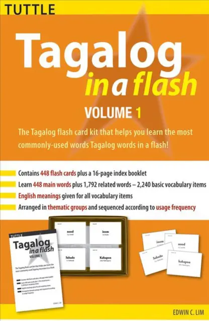 Tagalog in a Flash Kit Volume 1 by Ed Lim (English) Hardcover Book