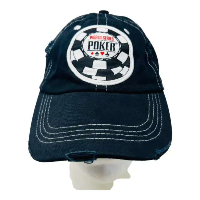 World Series of Poker Black Hat Ball Cap Adjustable 100% Cotton Eat Sleep Poker