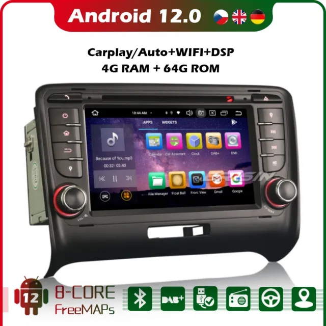 8-Kern Android 12 Carplay DAB+Autoradio IPS IPS for AUDI TT MK2 WiFi Bluetooth