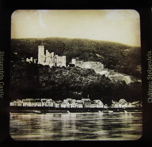 Glass Magic lantern slide STOLZENFELS CASTLE C1910 GERMANY RHINE