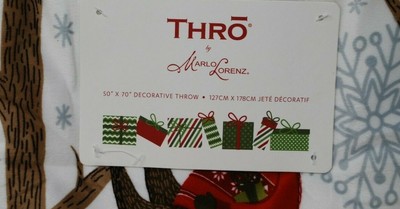 New Thro by Marlo Lorenz SLOTH Throw Blanket Sherpa Holiday Sweaters Super Soft 