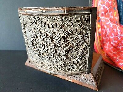 Old Oriental Carved Wooden Box …beautiful display item
