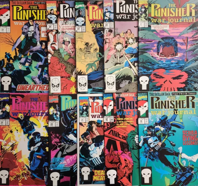 The Punisher War Journal 21-30 Marvel Comic Book Lot Ghost Rider KEY Stan Lee