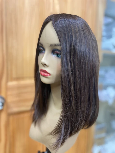 Malky Wigs Sheitel European Multidirectional Medium Brown& Highlights 14" 6/10