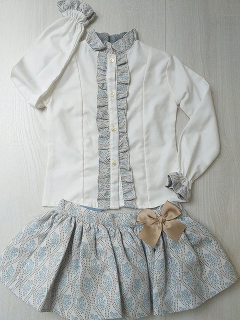 Set gonna e camicetta ragazza età 12 anni spagnolo romano cammello blu