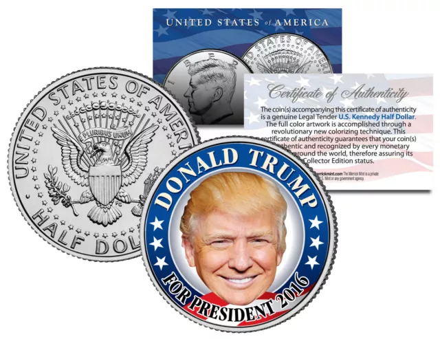 DONALD TRUMP FOR PRESIDENT 2016 - JFK Half Dollar US Coin Political CAMPAIGN