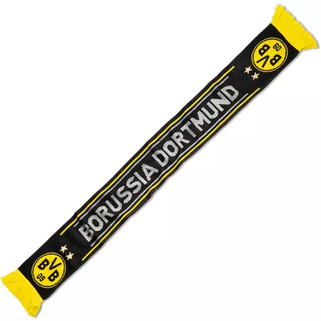 BVB Schal schwarz Borussia Dortmund Fanschal Schriftzug Logo Fanartikel Shop