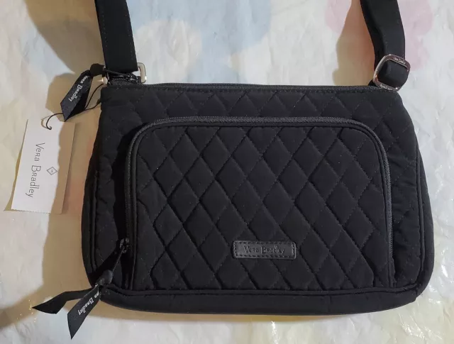 VERA BRADLEY RFID Little Hipster Crossbody Microfiber CLASSIC BLACK $95