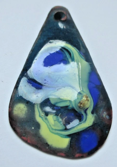 Pendentif Vintage Limoges En émaux, Grand Modèle, Signé, Unique - Bijou Ancien 1664