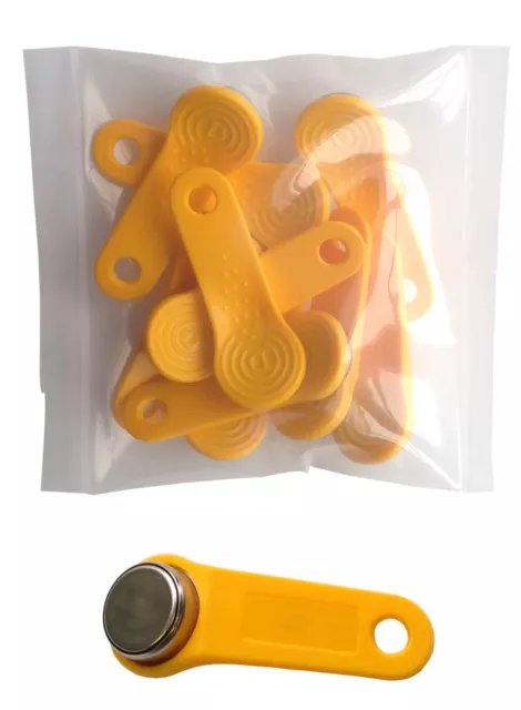 Yellow Keytabs iButtons for iButton Exaktime Job Site Time Clock