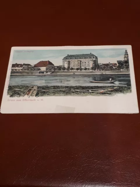 Alte AK Gruss aus Offenbach a. M. 1903 / Mainufer mit Schloss