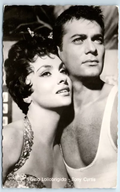 Postcard Gina Lollobrigida - Tony Curtis Trapeze 1956 Movie RPPC F105
