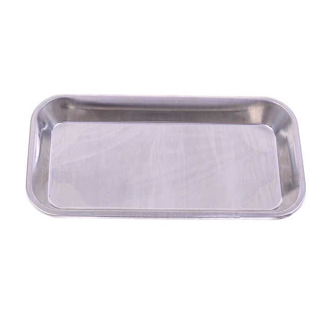 Stainless steel medical surgical tray dental dish lab instrument tools 22X12X#km