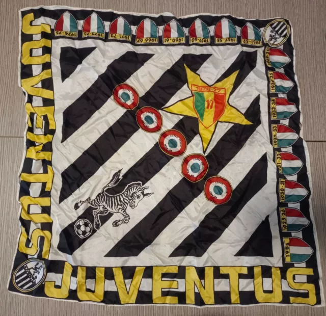 Bandiera Foulard Fazzoletto Juventus Calcio 1976-77 Coppa Italia Vintage