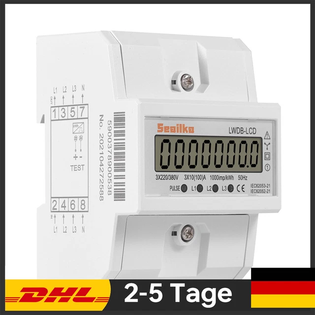 Contatore digitale mobile 230v IP67 Watt Esterno kWh Watt presa con LED / RESET, presa contatore, per camper auto elettrica