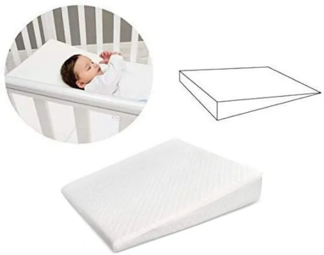 Baby Wedge Pillow Elevated Anti Reflux Colic Cushion Pram Crib Cot Bed Flat Foam