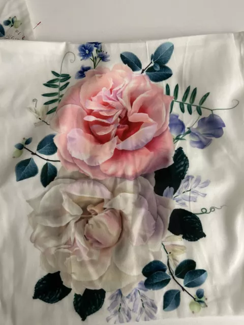 Pair Of Simply Shabby Chic Pillow Shams Cottage Core, Pink & White Roses 17 X 17