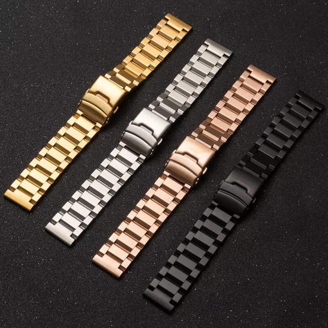 Solid Stainless Steel Watch Strap Band Mens Metal Bracelet 18 19 20 21 22 23 24