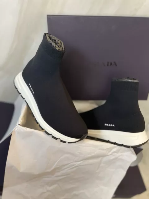 PRADA SPORT SOCK Knit Trainers Black Size UK 8 NEW Unisex RRP 750 450.00 PicClick UK