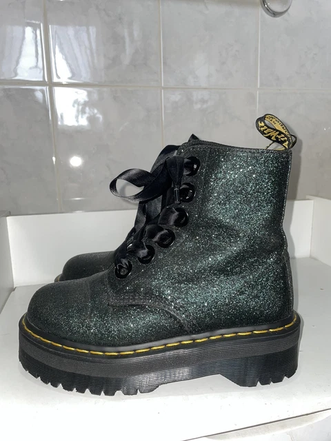 Green glitter doc martens on sale