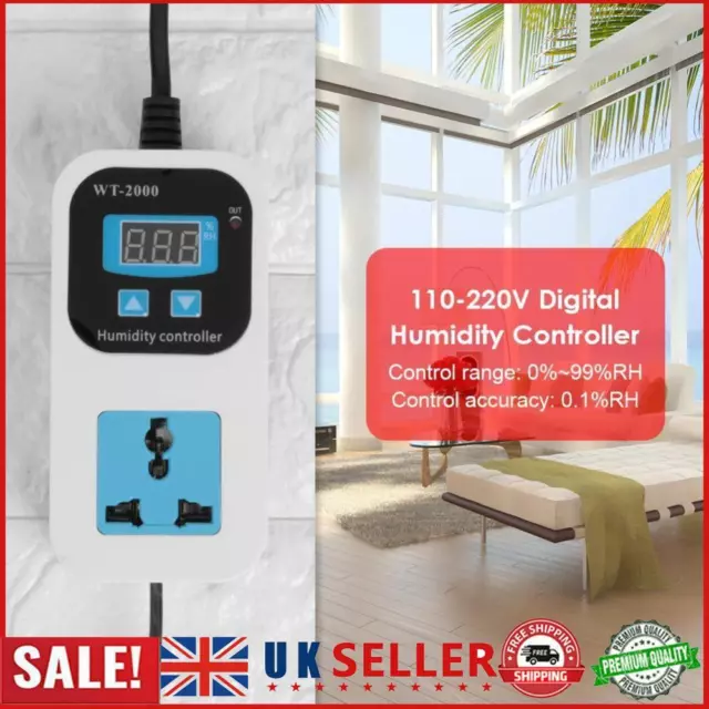 110-220V Digital Humidity Controller Moisture Control Switch Socket (EU) GB